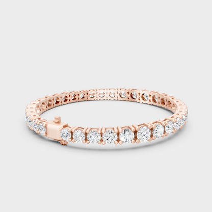 Brilliant Round Diamond Tennis Bracelet Rose Gold