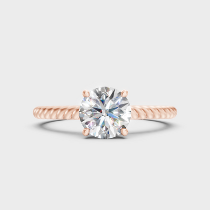 Romantic Rose Gold Engagement Ring With Round Lab-Grown Diamonds