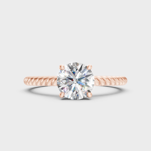 Romantic Rose Gold Engagement Ring With Round Lab-Grown Diamonds