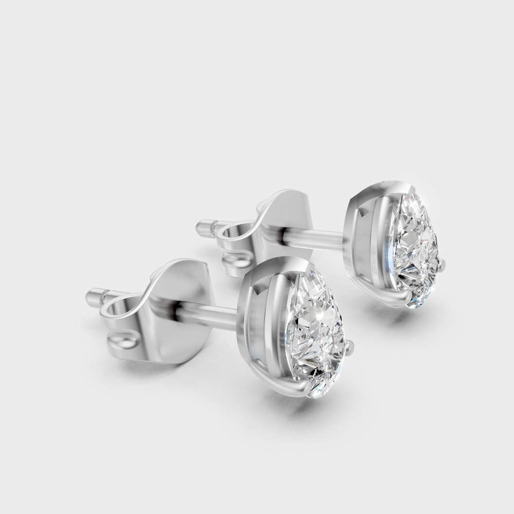 1 Ct Total Lab Diamond Stud Earrings In 950 Platinum