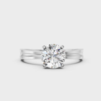 Premium 950 Platinum Round-Cut Lab-Grown Diamond Engagement Ring