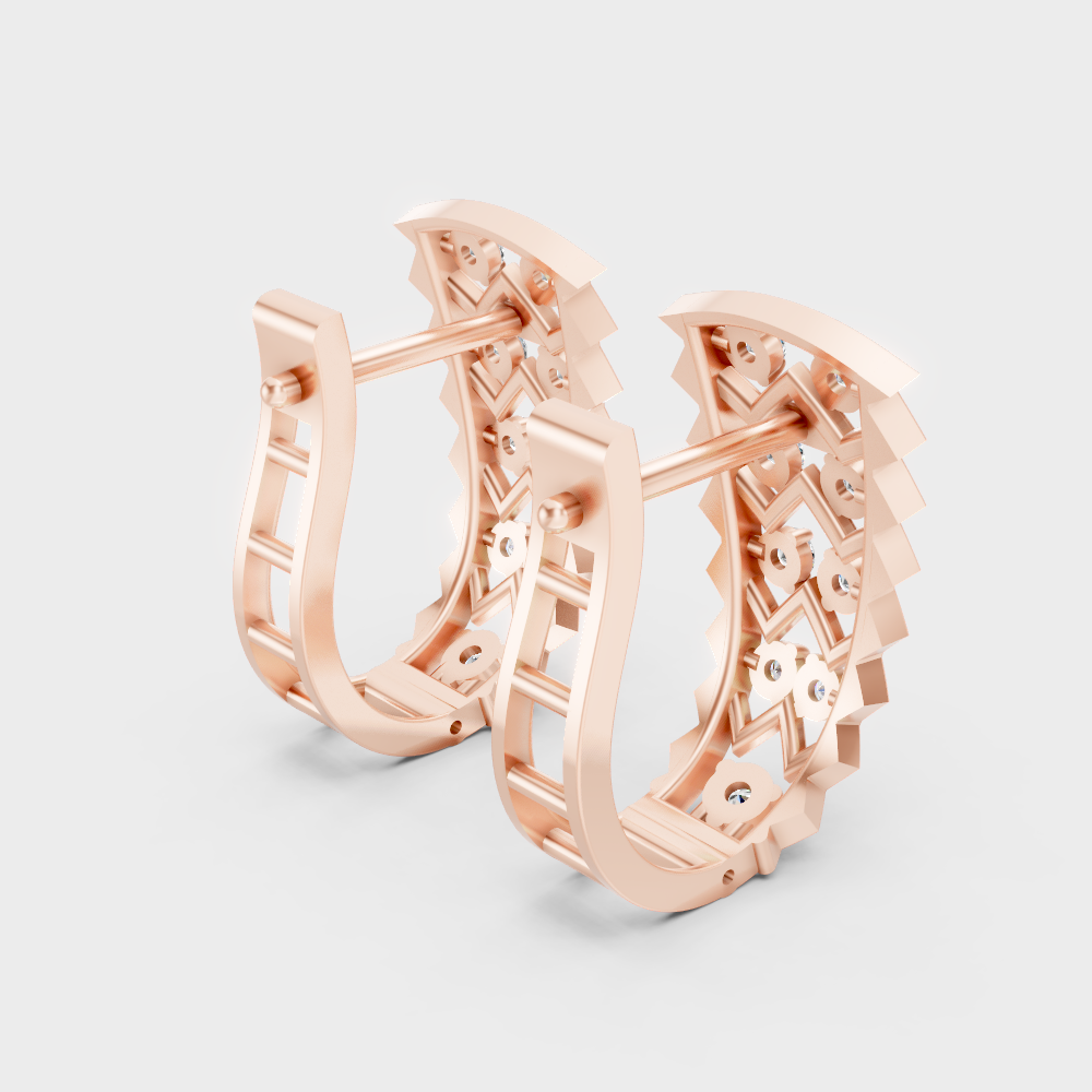 Luxury Rose Gold GLI Certified Diamond Hoop Earrings