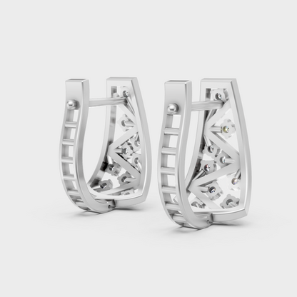 0.28 Ct GLI Certified Lab-Grown Round Diamond Hoop Earrings In White Gold