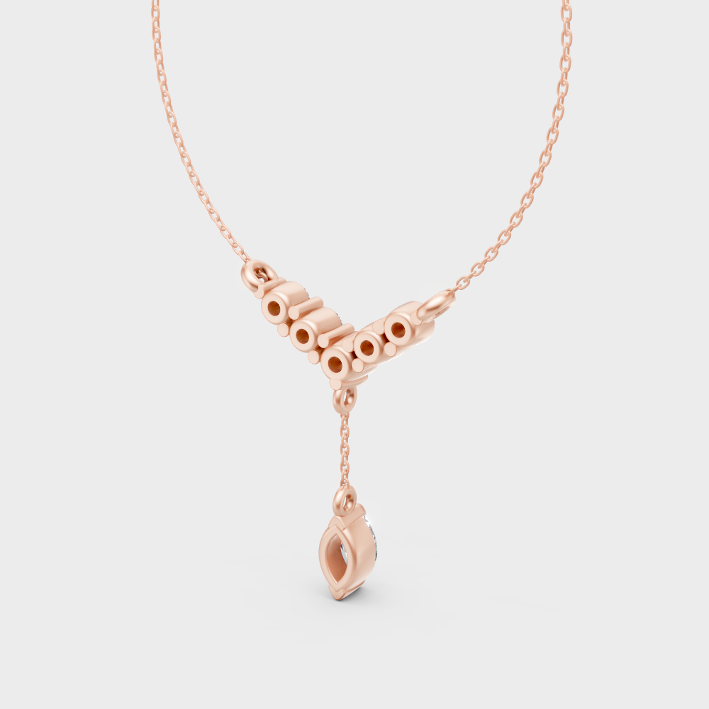 Elegant 0.31 Ct Lab-Grown Diamond Pendant With Chain Rose Gold