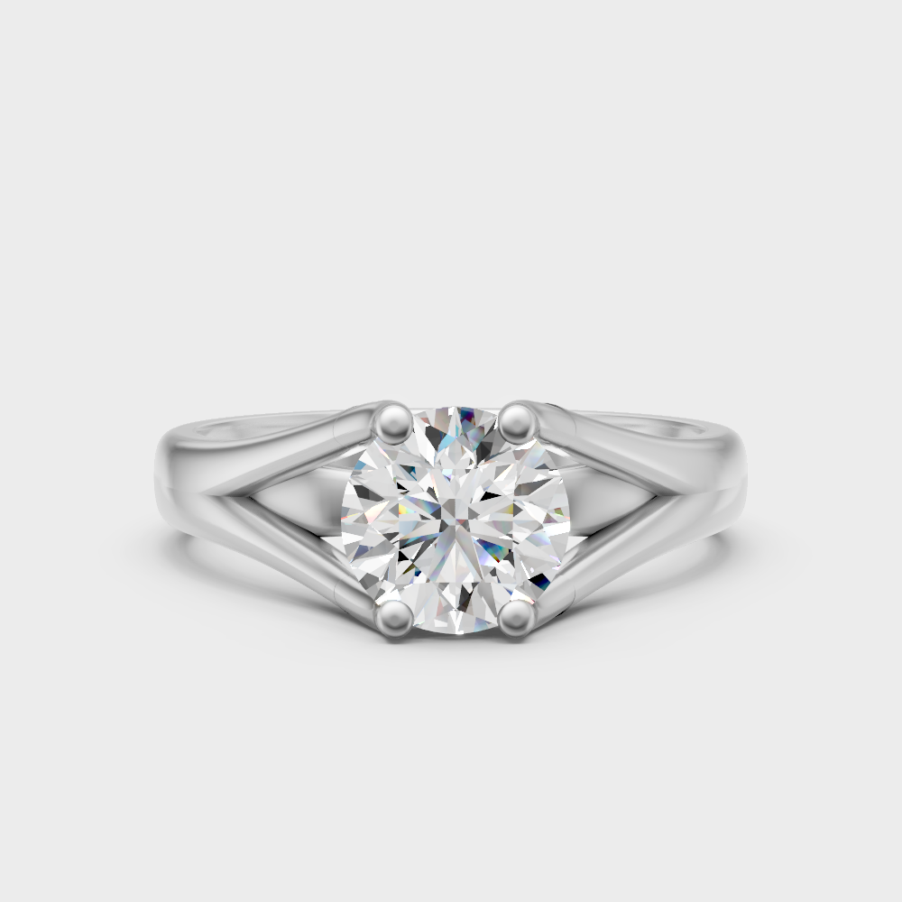 Unique Rose Gold Ring Featuring A Igi Certified Round Lab Diamond Solitaire
