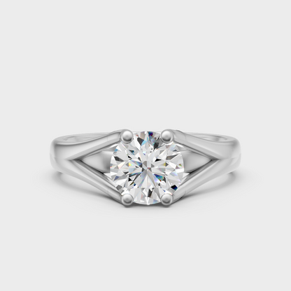Unique Rose Gold Ring Featuring A Igi Certified Round Lab Diamond Solitaire