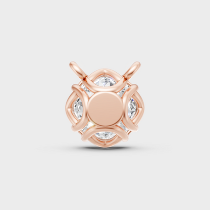 Sparkling Round Diamond Pendant Rose Gold