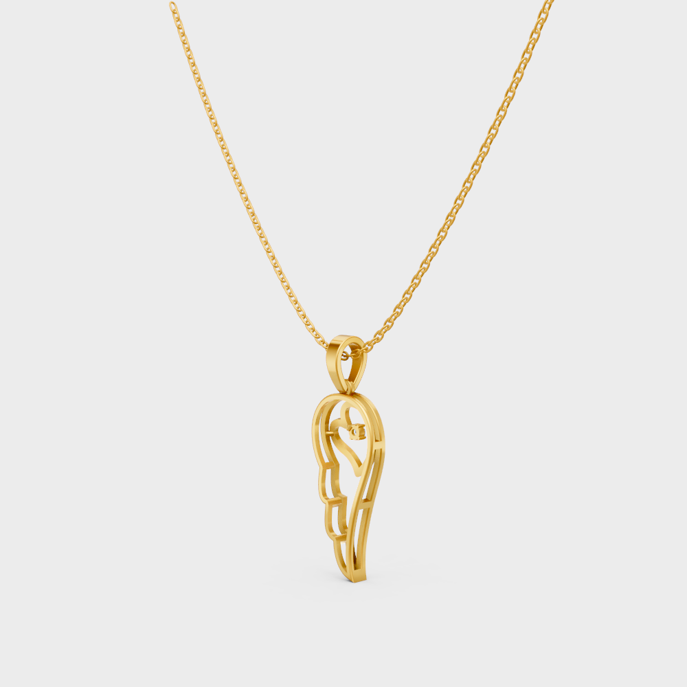 Minimal Round Cut Lab-Grown Diamond Pendant In Yellow Gold