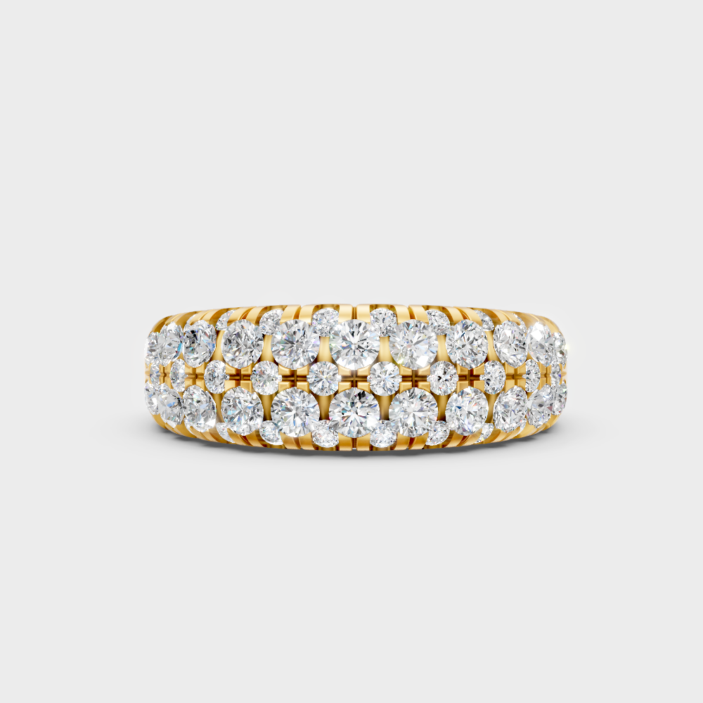 Certified Round-Cut Lab-Grown Diamond Band In 18K Yellow Gold