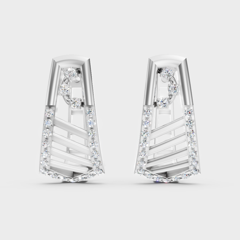 0.36 Ct GLI Certified Lab-Grown Round Diamond Hoop Earrings In Rose Gold