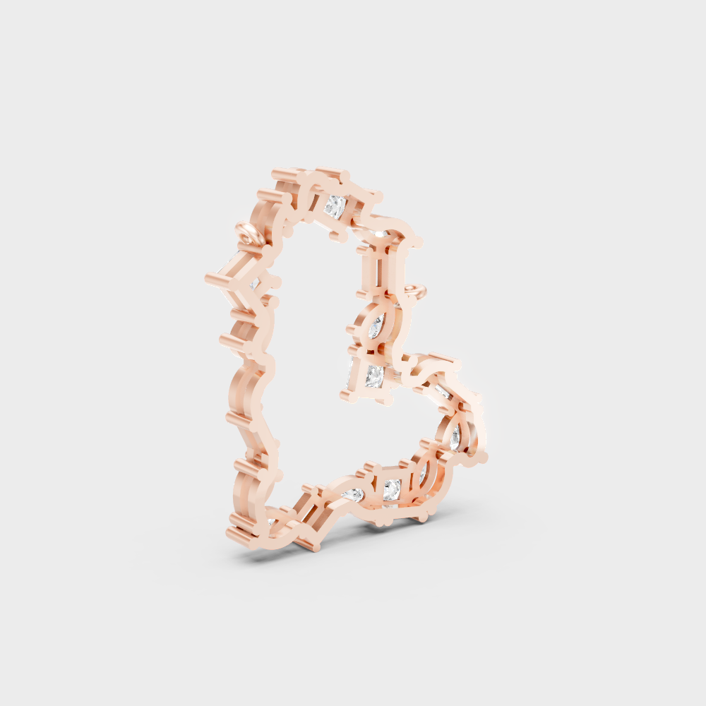 Rose Gold Mixed-Cut Lab-Grown Diamond Pendant For Modern Ethical Luxury