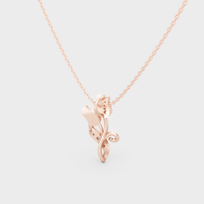 Fine Jewelry 0.08 Ct Lab-Grown Diamond Pendant Necklace Rose Gold