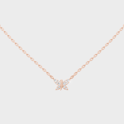 0.24 Ct Round Cut Lab-Grown Diamond Pendant With Chain In Rose Gold