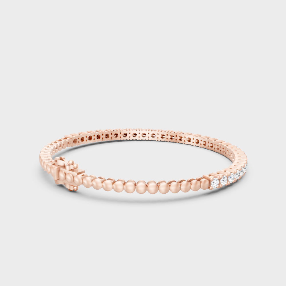 Hallmark Gold Round Lab Diamond Bracelet Rose Gold