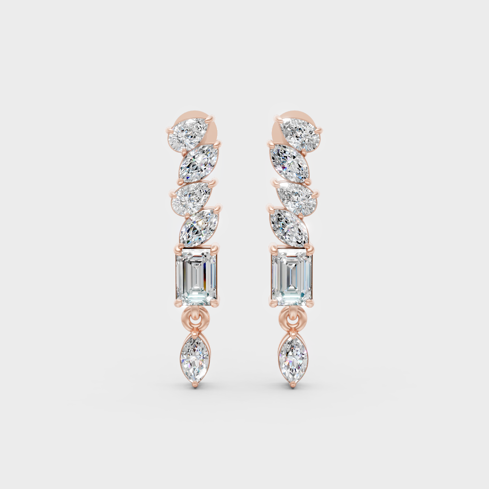 Certified Lab-Grown Diamond Dangler Earrings In Hallmark Rose Gold