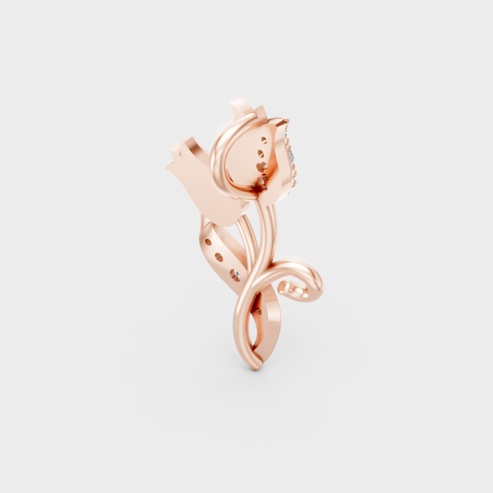 . Blush Rose Gold Pendant With Hallmarked  Round Lab Diamonds