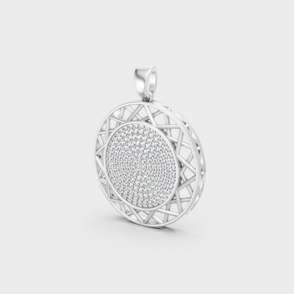 High-Polish 950 Platinum Round-Cut Lab Diamond Pendant For A Brilliant Look