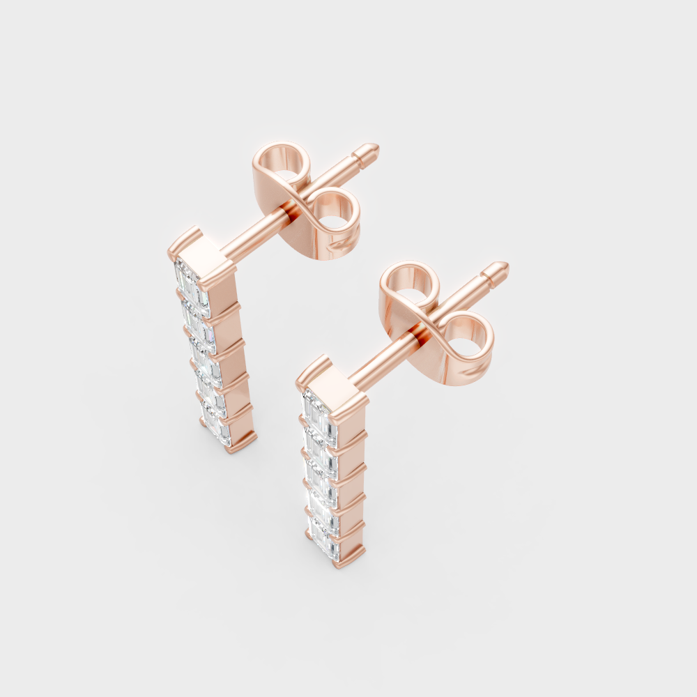 Daily Wear Lab Grown Diamond Stud Earrings Hallmarked Gold