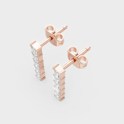 Daily Wear Lab Grown Diamond Stud Earrings Hallmarked Gold