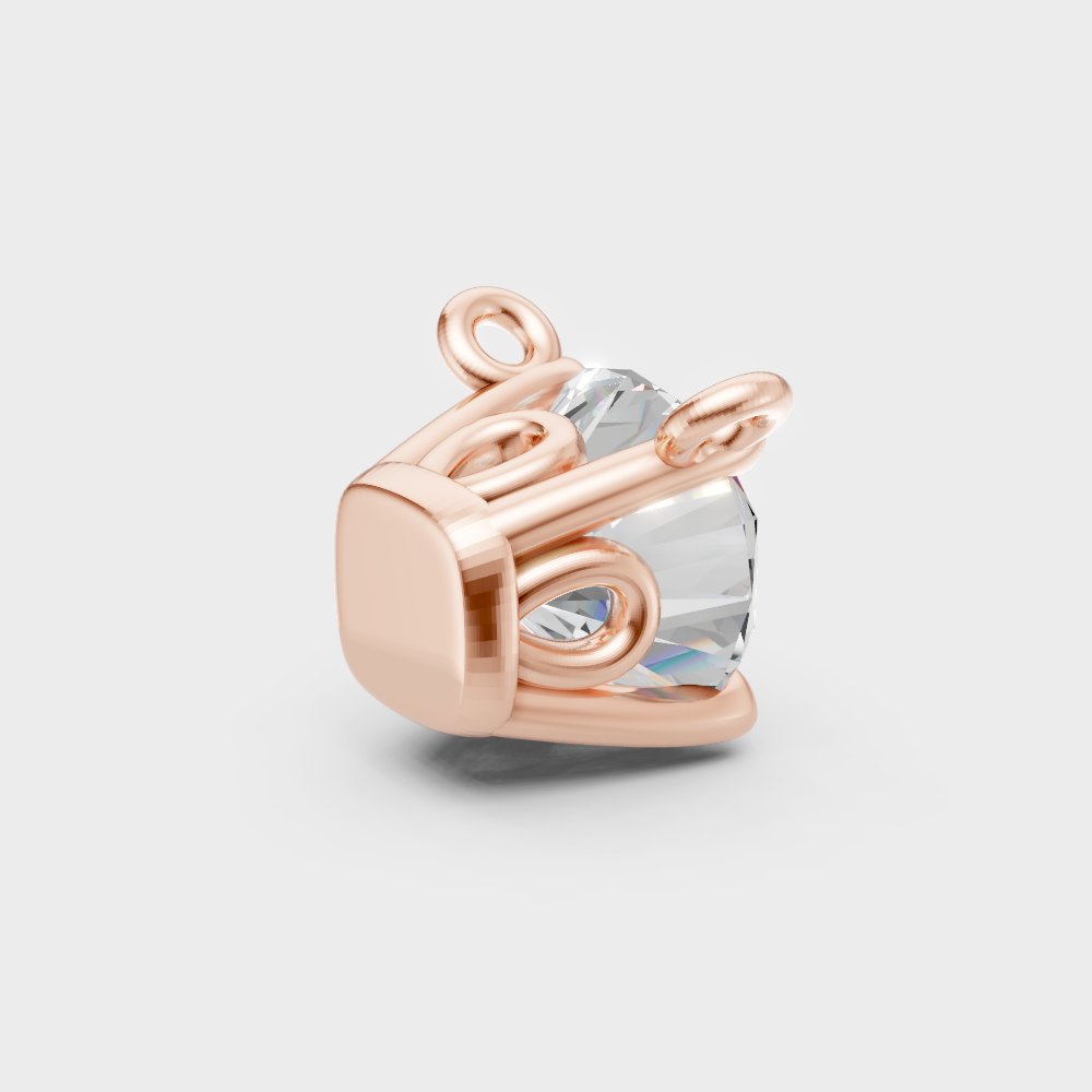 Certified Round Lab-Grown Diamond Pendant 18K Rose Gold