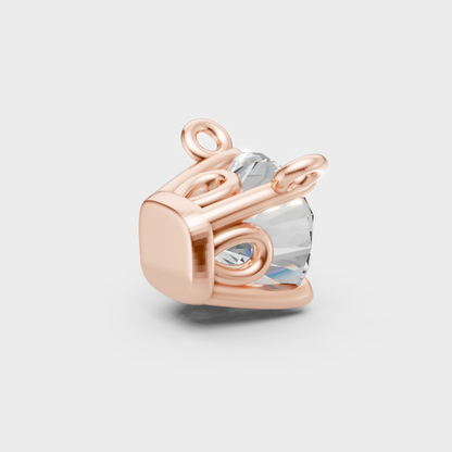 Certified Round Lab-Grown Diamond Pendant 18K Rose Gold