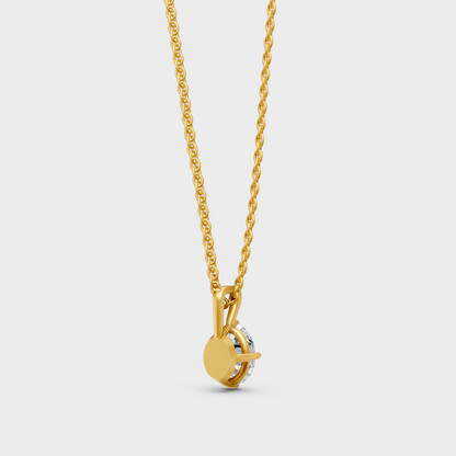 Fine Jewelry Oval Diamond Pendant Chain Yellow Gold