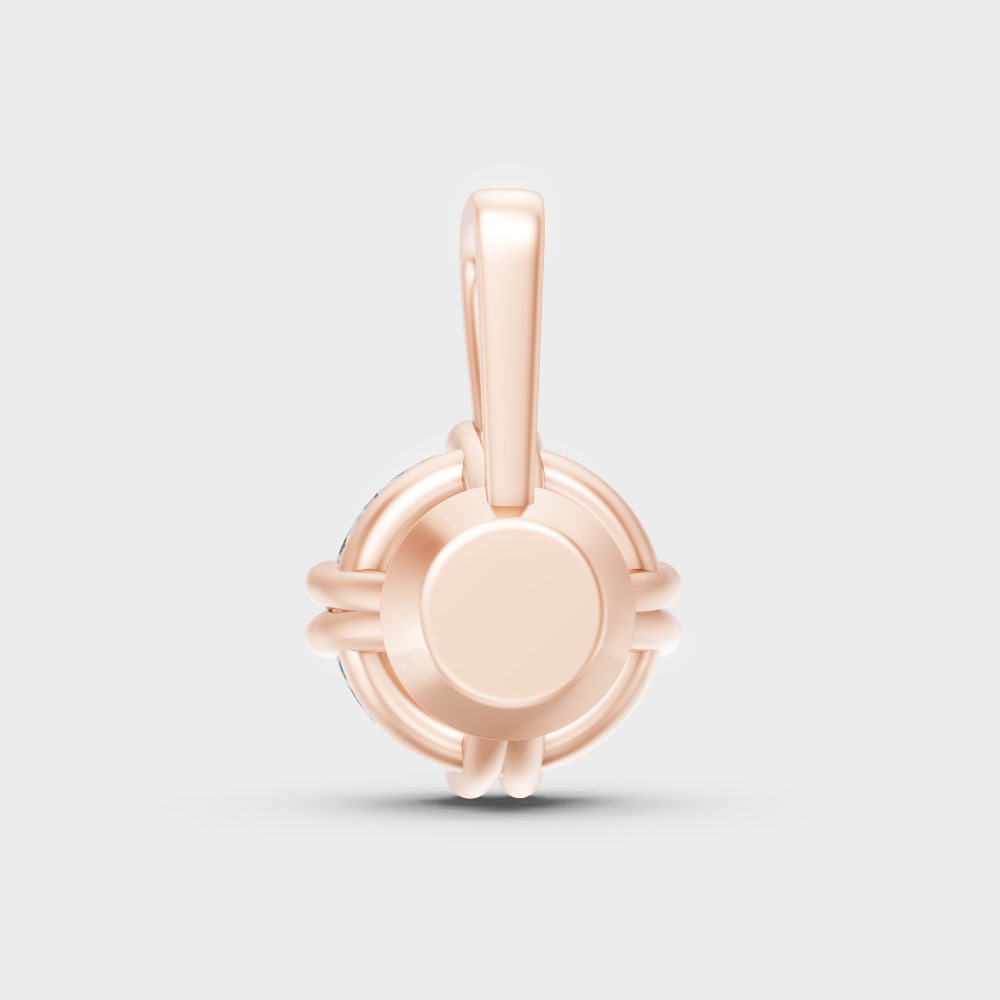 Round Cut 1 Ct Lab Grown Diamond Pendant Without Chain Rose Gold