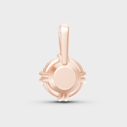 Round Cut 1 Ct Lab Grown Diamond Pendant Without Chain Rose Gold