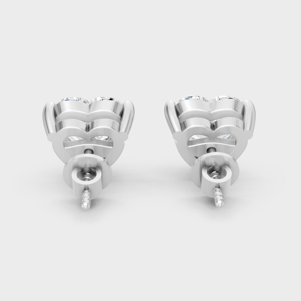 Certified 1.50 Ct Heart Diamond Earrings Platinum