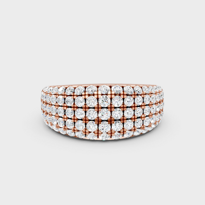 Unique Rose Gold Band Featuring A Certified Round Lab-Grown Diamond