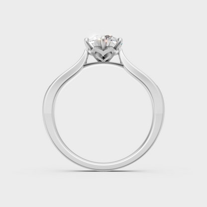 Sleek 18K White Gold Engagement Ring Featuring A Igi Certified Round Lab Diamond