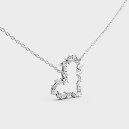 Modern Luxury Multi-Shape Diamond Necklace Platinum
