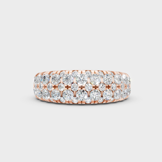 Unique Rose Gold Band Featuring A Certified Round Lab-Grown Diamond