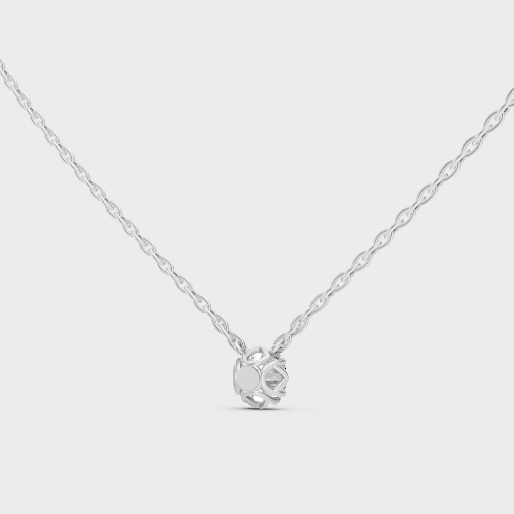 Luxury Round Diamond Pendant Necklace Platinum