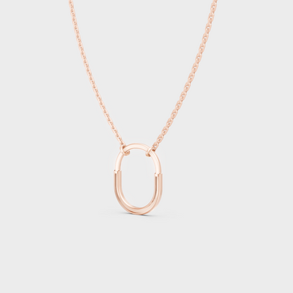 Minimal Round Cut Lab-Grown Diamond Necklace Rose Gold