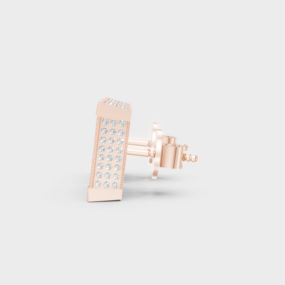 Luxury Men’s Diamond Stud Earrings In Rose Gold GLI Certified Diamonds