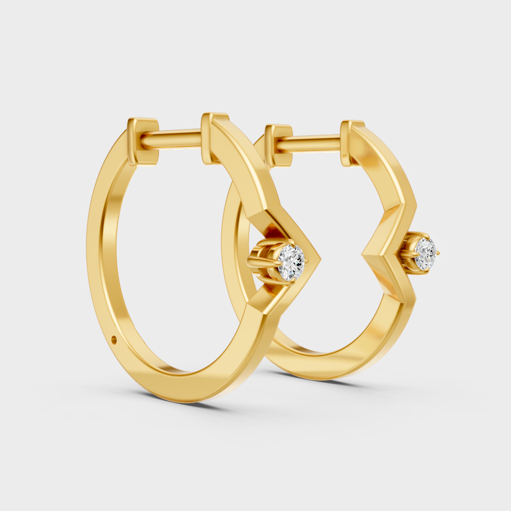 Elegant Lab Grown Diamond Hoop Earrings In Yellow Gold Everyday Luxury
