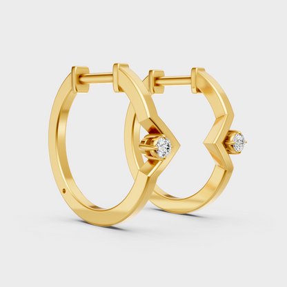 Elegant Lab Grown Diamond Hoop Earrings In Yellow Gold Everyday Luxury