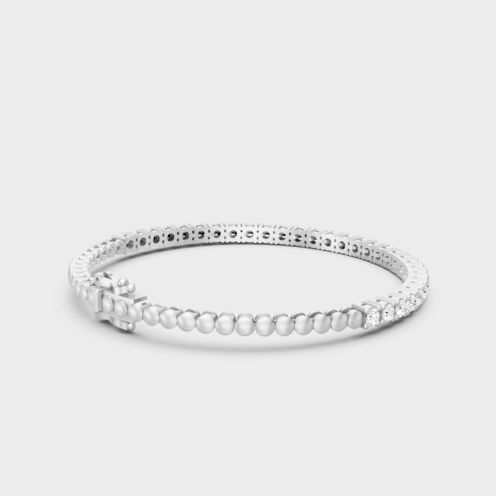 Minimal Round Cut Diamond Bracelet Platinum
