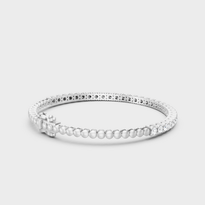 Minimal Round Cut Diamond Bracelet Platinum
