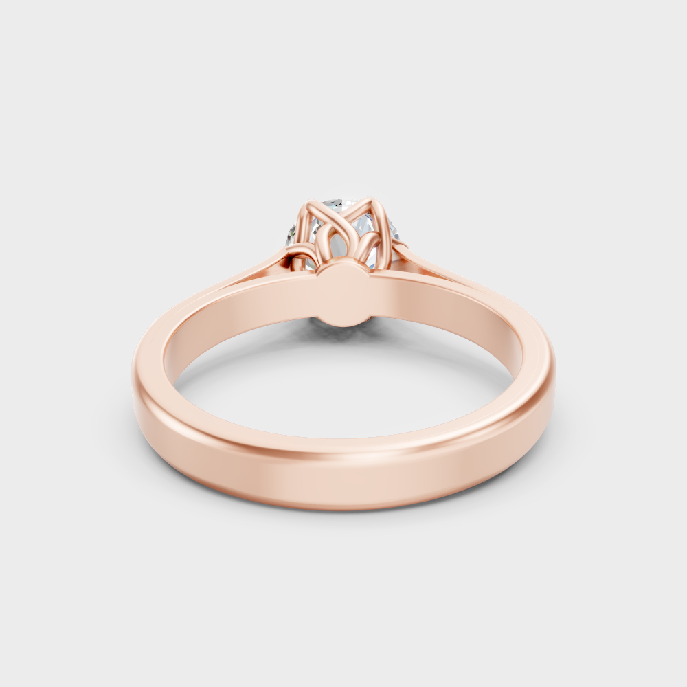 Blush Rose Gold Ring With Hallmarked  Round Lab-Grown Diamond Solitaire