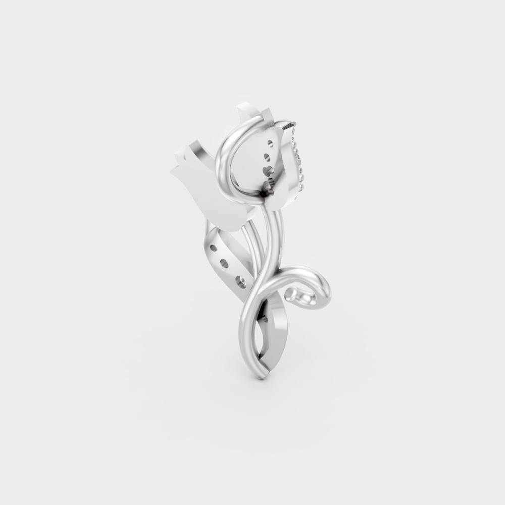 White Gold Round-Shaped Lab-Grown Diamond Pendant With Hallmark Gold Quality