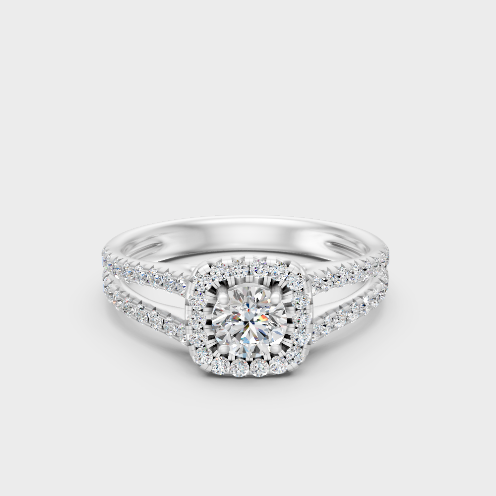 Premium 950 Platinum Round-Cut Lab-Grown Diamond Engagement Ring