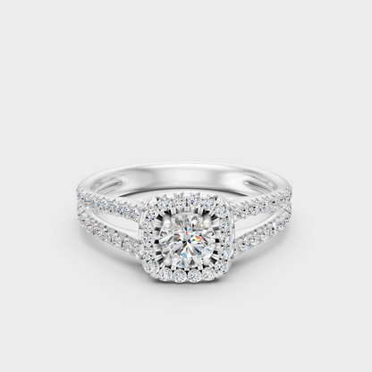 Premium 950 Platinum Round-Cut Lab-Grown Diamond Engagement Ring