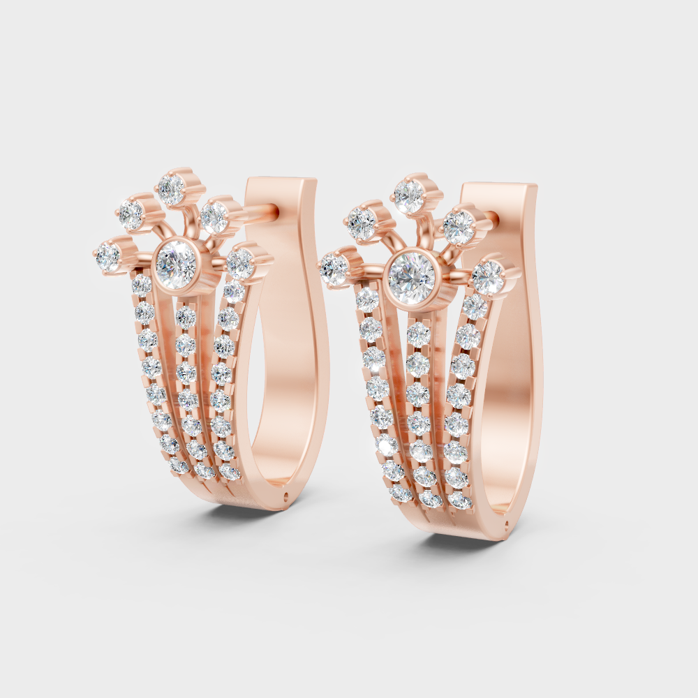 Elegant Rose Gold Lab-Grown Diamond Hoop Earrings 0.30 Ct Each