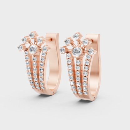 Elegant Rose Gold Lab-Grown Diamond Hoop Earrings 0.30 Ct Each