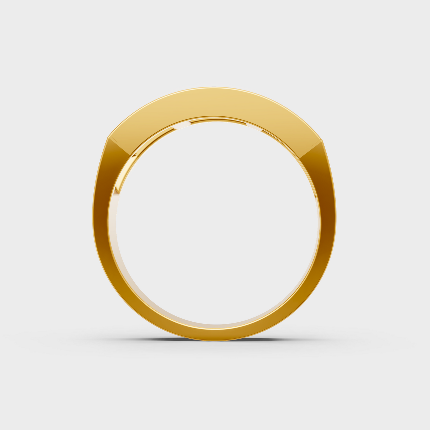 Hallmarked 18K Yellow Gold Men's Ring With 2.16Ct Brilliant Princess Lab Diamond