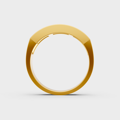 Hallmarked 18K Yellow Gold Men's Ring With 2.16Ct Brilliant Princess Lab Diamond