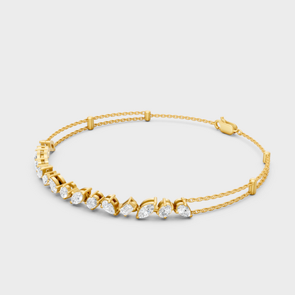 Hallmark Gold Multi Shape Diamond Bracelet Yellow Gold