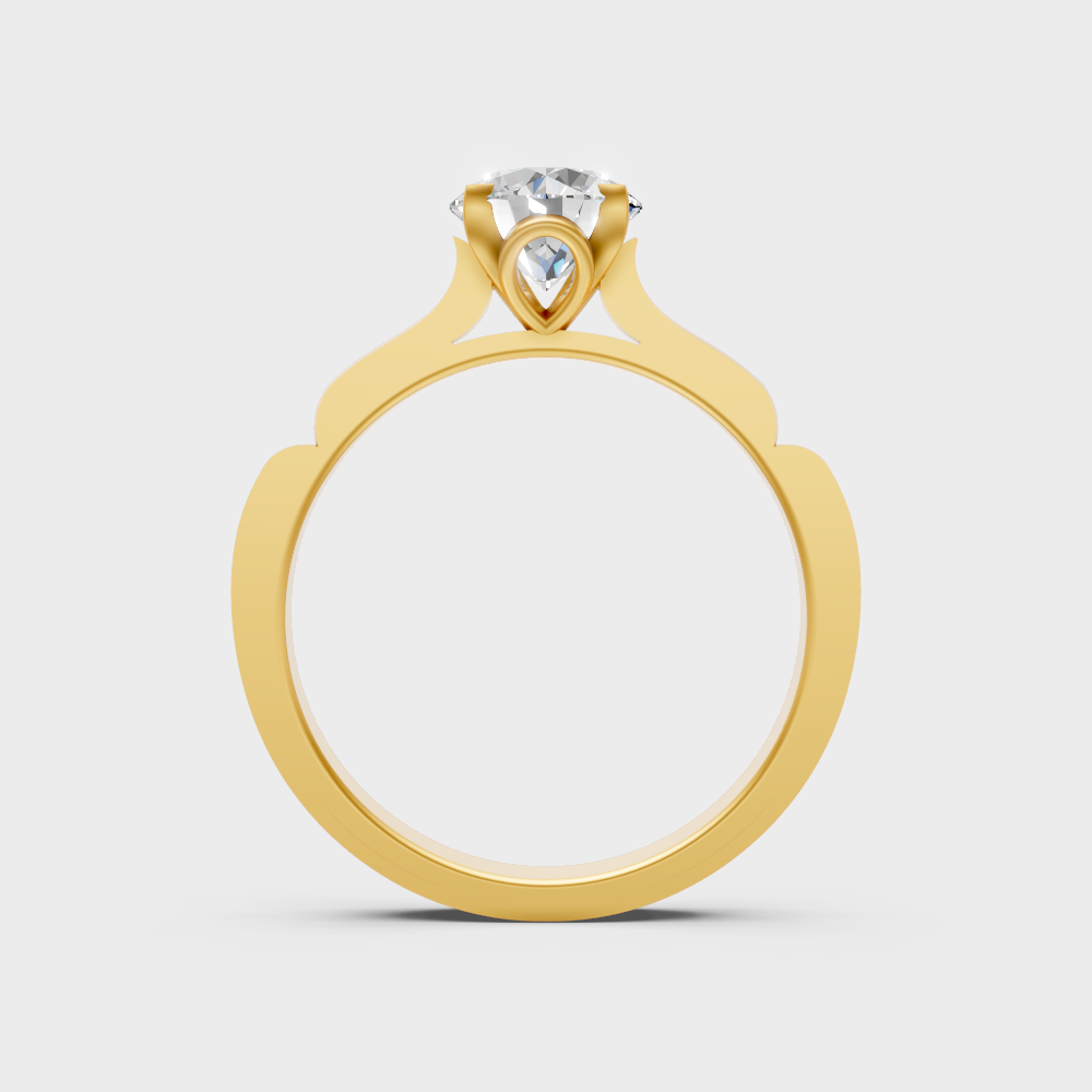 Sustainable Yellow Gold Ring With Igi Certified Round-Cut Lab-Grown Diamonds